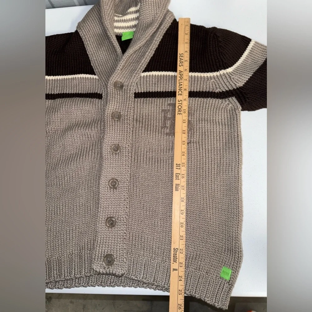 BOSS by Hugo Boss men's 100% Virgin Wool cardigan sweater Size L (Defective)